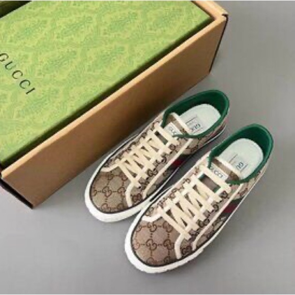 Gucci Luxury Brown and Green Sneakers